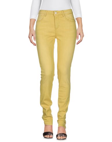 Shop Manila Grace Woman Jeans Ocher Size 28 Cotton, Elastane In Yellow