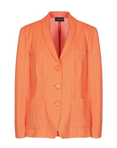 Shop Emporio Armani Woman Blazer Orange Size 12 Cotton, Polyester