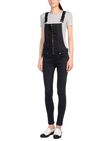 dr denim ira skinny ripped overall jeans in black