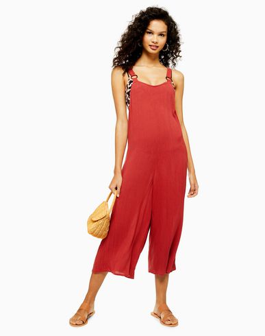 topshop red jumpsuit