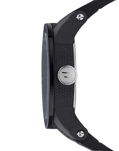 DIESEL DIESEL DOUBLE DOWN 44 WRIST WATCH BLACK SIZE - STAINLESS STEEL, POLYCARBONATE, SILICONE