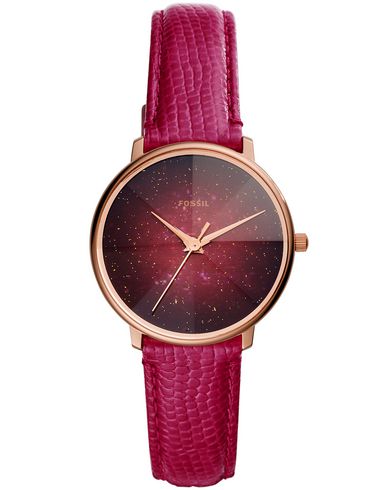 Fossil Women's Galaxy Leather Strap Watch Collection, 33mm In Garnet